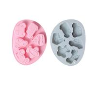 Abaodam 2pcs Silicone Vehicle Mold for DIY Cake Baking Flexible and Sturdy Chocolate Molds for Cooked Sugar Making and Fudge Making