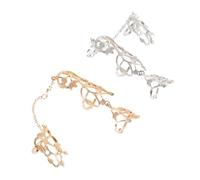Abaodam 2pcs Silver Flower Chain Rings for Women Adjustable Alloy Finger Rings Stackable Punk Style with Unique Design, for Thanksgiving and Christmas Fashion Accessories