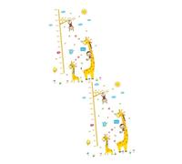 Abaodam 2pcs Simple Adorable Boy Girl Height Wall Sticker Removable Growth Chart Cartoon Animals Fun and Practical Wall Decal for Nursery Bedroom and Playroom Decor