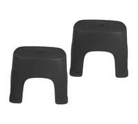 Abaodam 2Pcs Small Black Plastic Foot Stool for Bathroom and Toilet One Step Stool for Adults and