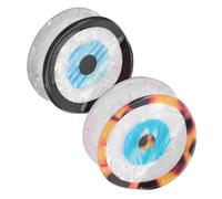 Abaodam 2pcs Small Hair Claw Clips Evil Eye Design for Women, Plastic Material, Easy to Use and Hard to Break, for Morning Beauty Routine and Camping