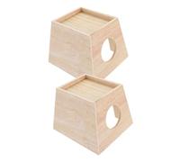 Abaodam 2Pcs Small Pet Wooden House Multi Functional Hedgehog Hideout Rutin Chicken Breeding Box for Hamsters and Small Pets to Sleep Play and Nest Comfort