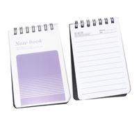Abaodam 2pcs Small Spiral Notebooks Set for School and Office, Portable Mini Memo Pads with Smooth Writing Paper, Includes Purple and Green To-do List Notebooks for Students and Planning