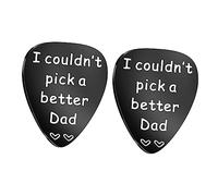 Abaodam 2pcs Small Stainless Steel Guitar Picks Engraved Picks for Guitar Accessories for Dad Birthday Christmas Father Day Thanksgiving Black Color