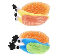 Abaodam 2Pcs Snail Shape Cat Interactive Plush Teaser for Indoor Cats Kitten Grinding Claw Pet Supplies Random Color Random Color