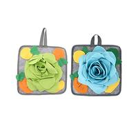 Abaodam 2Pcs Snuffle Mat for Rabbits Pet Comforting Pressure Relief Plaything Non Slip Durable Design Easy to Clean Machine Washable for Foraging Sniffing Activities