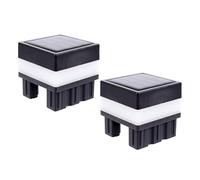 Abaodam 2pcs Solar Post Lights Outdoor, Square Black Plastic Solar Fence Lights with Long Working Time, Ip55 Waterproof, for Walkway and Garden Lighting