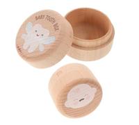Abaodam 2pcs Solid Wood Tooth Keepsake Box Round Tooth Holder for Boys and Storage Organizer Practical Keepsake for Shower and Birthday Gifts