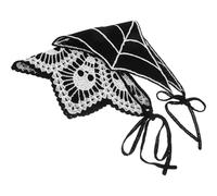 Abaodam 2pcs Spider Gothic Head Scarf Headpiece, Black Fabric Crochet Bandana, Halloween Hair Accessories for Women and Lady, Themed Parties