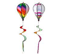 Abaodam 2pcs Spiral Hot Air Balloon Windmill Pendants Garden Hanging Ornaments Lightweight Outdoor Decoration for Camping Picnic
