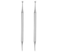Abaodam 2pcs Stainless Steel Acupressure Pens with Comfortable Grip and Compact Design, Manual Trigger Point Massage Tool for Face, Ear, Foot, Suitable for Home and Travel Use