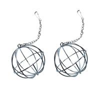Abaodam 2Pcs Stainless Steel Hanging Pet Grass Balls Rabbit Hay Feeder Rack for Guinea Pigs and Hamsters Multi-function Rollable Grass Holder for Animal Feeding