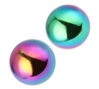 Abaodam 2pcs Stainless Steel Mirror Hollow Balls Rainbow Reflective Garden Spheres for Outdoor Decor Durable Shiny Polished Finish for Home and Office Decoration