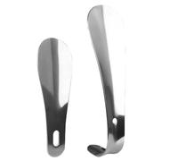 Abaodam 2pcs Stainless Steel Shoe Horns Long Handle with 10cm Straight Hook and 16cm Curved Hook for Easy Operation and Back Relief Suitable for Pregnant Women and People with Hip