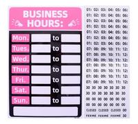 Abaodam 2pcs Store Hours Signs for Business Opening Signs Writable Adhesive Pvc Waterproof Peel and Stick for Cafe Shop and Restaurant on Clean Surface