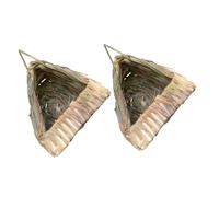Abaodam 2pcs Straw Parrot Nest Handwoven Seagrass Hammock for Cockatiel Bird House Hideaway Breeding Hut for Finch and Parakeet Natural Grass Bird Houses