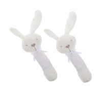 Abaodam 2pcs Stuffed Animals Cute Soft Cartoon Animal Girl Newborn Boy Girl Hand Shaker Toys for Easter Bunny