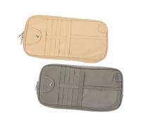 Abaodam 2pcs Sun Visor Id Holder Car Pouch Organizer Multifunctional Storage Document Wallet for Truck Suv Interior Use Cd Holder