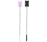 Abaodam 2pcs Telescopic Parking Card Holder Rods for Contactless Payment, Adjustable Car Toll Pass Swiping Sticks in Pink and Black for Vehicle Access and Parking Convenience