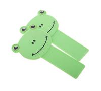 Abaodam 2pcs Toilet Lid Lifter Tool Self-Adhesive Bathroom Accessory for Easy Lid Raising Cute Cartoon Design Fit for Home and Office Use Green