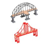 Abaodam 2pcs Train Track Bridge Replacement Train Supports for Creative Layouts and Pretend Play Compatible Railway Accessories for Boys and Building Motor Skills