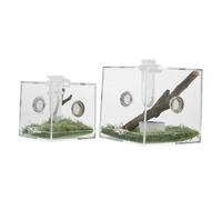 Abaodam 2pcs Transparent Acrylic Jumping Spider Enclosure Breeding Box with Breathable for Small Insects and Reptiles Lightweight Durable Habitat for Crickets Snails and Praying Mantises