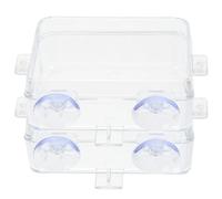 Abaodam 2Pcs Transparent Reptile Feeding Bowls with Cups Anti-escape Food and Water Basins for Lizards Geckos and Amphibians Compact Cage Feeders