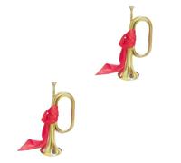 Abaodam 2pcs Unique Metal Trumpet Beginner Bugle for Orchestra Parades Teen Instrument