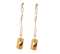 Abaodam 2pcs Vintage Cow Bells for Xmas Decor Decorative Metal Bells Unique Cylinder Hollow Heart Design for Christmas Weddings Parties and Diy Wind Chimes