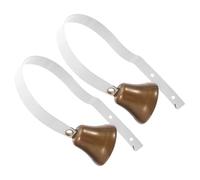 Abaodam 2pcs Vintage Metal Dog Doorbells Wall-Mounted for Puppy Potty Training with White Cast Iron Bells for Dog Communication and Outdoor Training