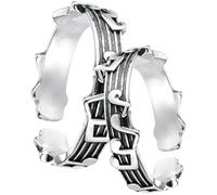Abaodam 2pcs Vintage Music Note Couple Rings, Open Adjustable Lover’s Rings for Men and Women, Retro Style Jewelry for Music Lovers, Set