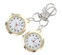 Abaodam 2pcs Vintage Quartz Pocket Watches with Portable Design and Time Display, Stainless Steel and Glass Material, Golden Colour, Classic Style for Costume Decoration, Easy to Read