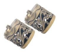 Abaodam 2pcs Vintage Style Small Copper Scent Sachet Pendant with Carved Pattern, Portable Openable Bottle Keyring Charm for Men’s Jewelry and Hanging Decoration