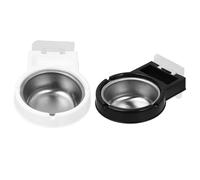 Abaodam 2pcs Wall-mounted Ashtray Portable Ashtray Toilet Black White Abs Aluminum Alloy Stainless Steel Liner No Nails No Drilling Super Suction Power for Home Bar
