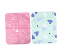 Abaodam 2pcs Waterproof Reusable Guinea Pig Cage Pee Pads Blue and Pink Heart Pattern, Washable Small Animal Cage Liners 70x90cm for Hamster, Bunny, Rabbit Bedding and Sleep Pads