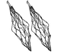 Abaodam 2pcs Wear-resistant Slow Feed Hay Nets for Horses, Iron and Polyester Material, Reduce Waste and Break Resistance, for Stable Feeding and Pasture Use