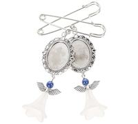 Abaodam 2pcs Wedding Bouquet Photo Frame Pendants Brooch Pins DIY Memorial Charms for Bride Something Blue Wedding Accessories Random Color Random Color
