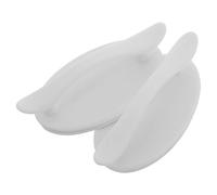 Abaodam 2pcs White Plastic Adhesive Drawer Handles with Ergonomic Design and Comfortable Grip for Bathroom and Kitchen Cabinet Doors, Self-Stick Push Pull Helper, Stylish and Simple