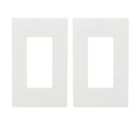 Abaodam 2pcs White PVC Screwless Wall Plates Cover with Seamless Modern Look, Fade Resistant and Easy Cleaning Switch Cover for Home Electrical Outlets