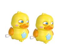 Abaodam 2pcs Wind-up Cartoon Duck Shaped for Preschool Small Portable Clockwork Animal Playthings with Head and Tail Movement Creative Educational Fun