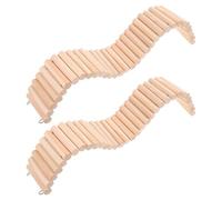 Abaodam 2pcs Wood Hamster Ladder Bridge Ladder Safe Promotes Physical Exercise Wooden Material 15.72x2.36x0.39in Small Animal Habitat for Hamsters and Small Animals