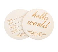 Abaodam 2pcs Wooden Birth Announcement Sign Keepsake for Newborns Capture Special Moments Name Plaque for Hospital Photos Nursery Decor