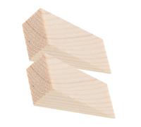 Abaodam 2pcs Wooden Door Wedges Triangular Shape Beige Door Stopper with Anti-Slip Feature Does Not Hurt The for Home and Office Use