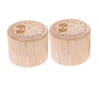 Abaodam 2pcs Wooden Keepsake Box for First Tooth Collection Trinket Storage Holder Carving Design Boys and Girls Tooth Fairy Box for Memory