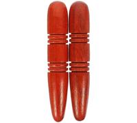 Abaodam 2pcs Wooden Massage Sticks for Feet and Legs, Smooth Surface Handheld Thai Muscle Massage Tools Made of Brown Wood, for Relieving Pains and Relaxation at Home or Spa