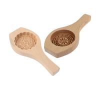 Abaodam 2pcs Wooden Moon Cake Mold Set for Baking with Non-Stick Surface, Easy to Use and Clean Flower Moon-Cake Moulds for Home Kitchen Bakery Supplies and Cake Molds