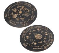 Abaodam 2pcs Wooden Pendulum Divination Boards with Carved Mystic Patterns Lightweight Home Decoration for Tarot Readers Psychics Astrology Enthusiasts Compact and Portable Fortune Telling