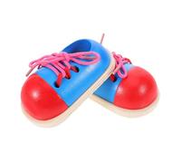 Abaodam 2Pcs Wooden Shoe Lacing Educational Montessori Threading Practice for Design for Skill Development Fun Learning for Home and Kindergarten