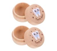 Abaodam 2pcs Wooden Tooth Keepsake Box Capacity Storage for Boys Modern Minimalist Design Fetal Hair and Deciduous Teeth Organizer Memory Preservation