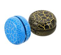 Abaodam 2pcs Wooden Yoyo with Crack Pattern Strings Portable Miniature Yo-yo Balls for Beginners Easy to Learn Outdoor for Classroom Activities and Party Games